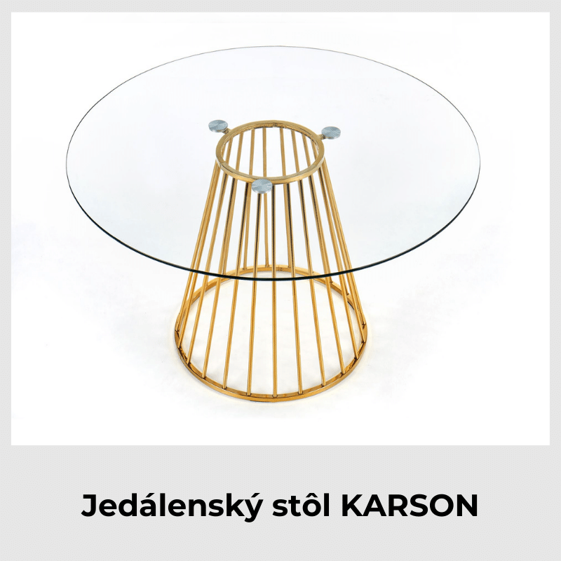 Stôl Karson vyrobený z chrómovej ocele v zlatej farbe